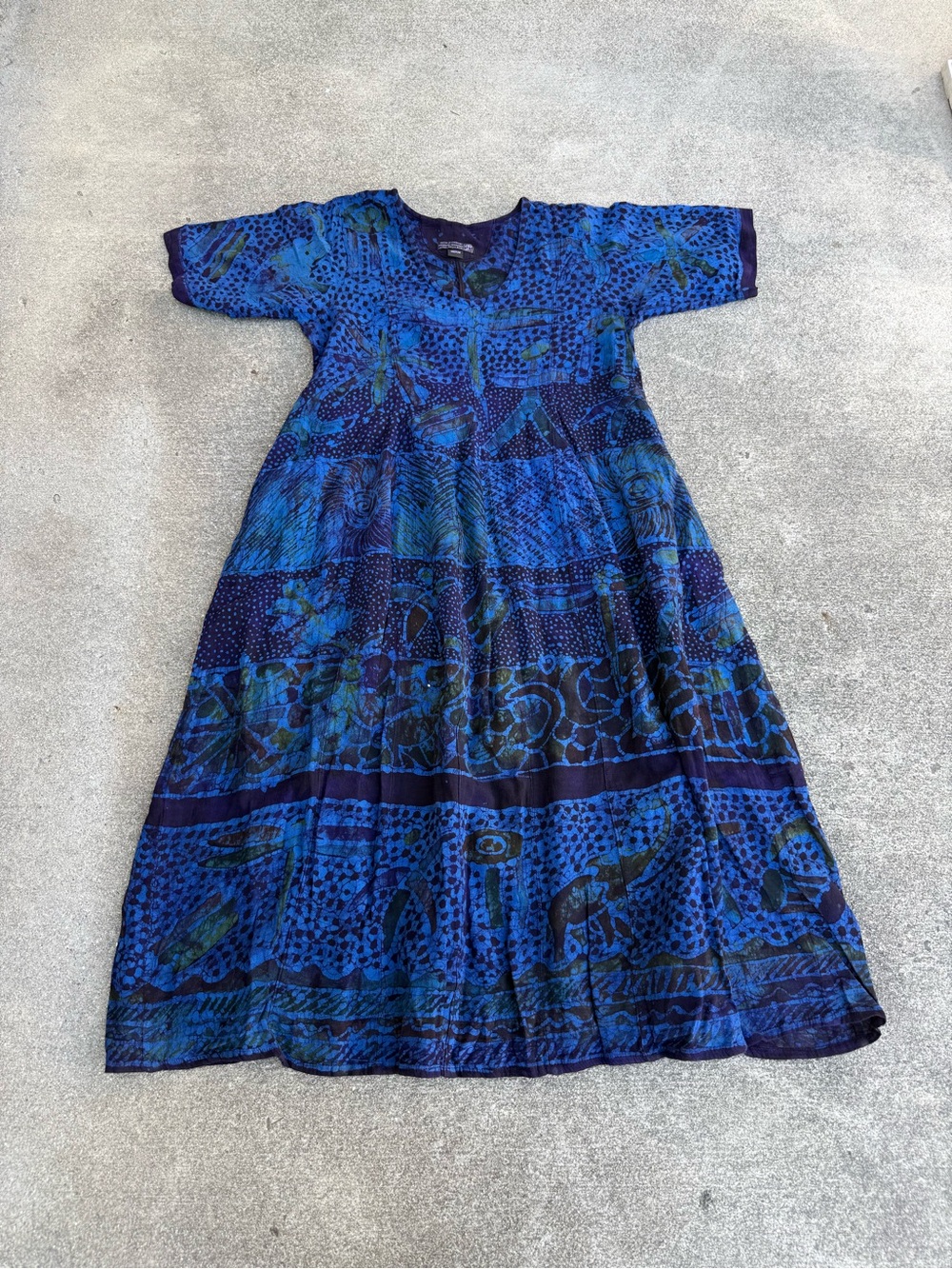 Nnamdi Ibenagu Original African Batik Dress Medium Purple